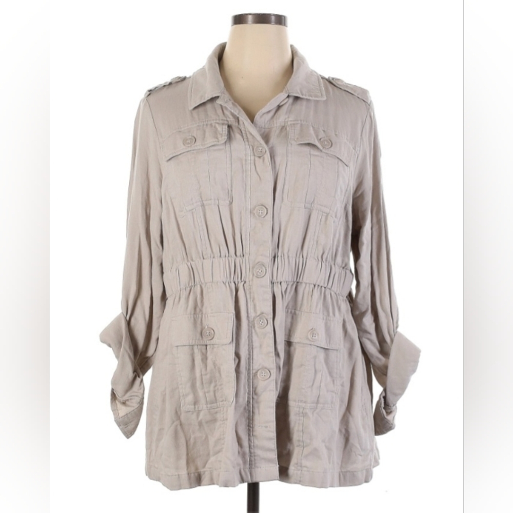 Torrid Utility Shacket Jacket Shirt Size 1 EUC